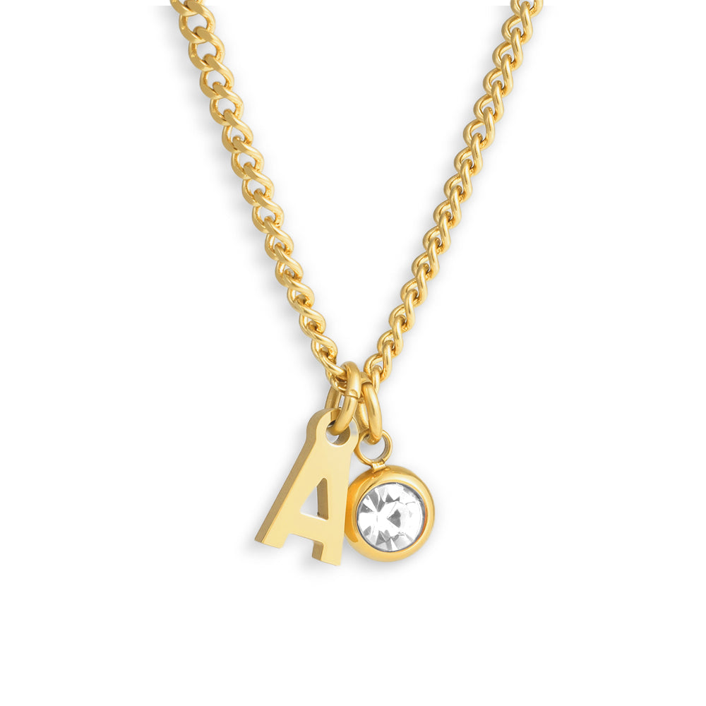 Custom/Personalized Initial Pendant Necklace w/ Birthstone